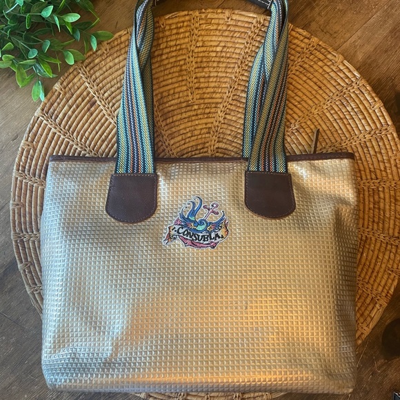 Consuela Handbags - Consuela Rose Gold Embroidered Classic Tote Bag